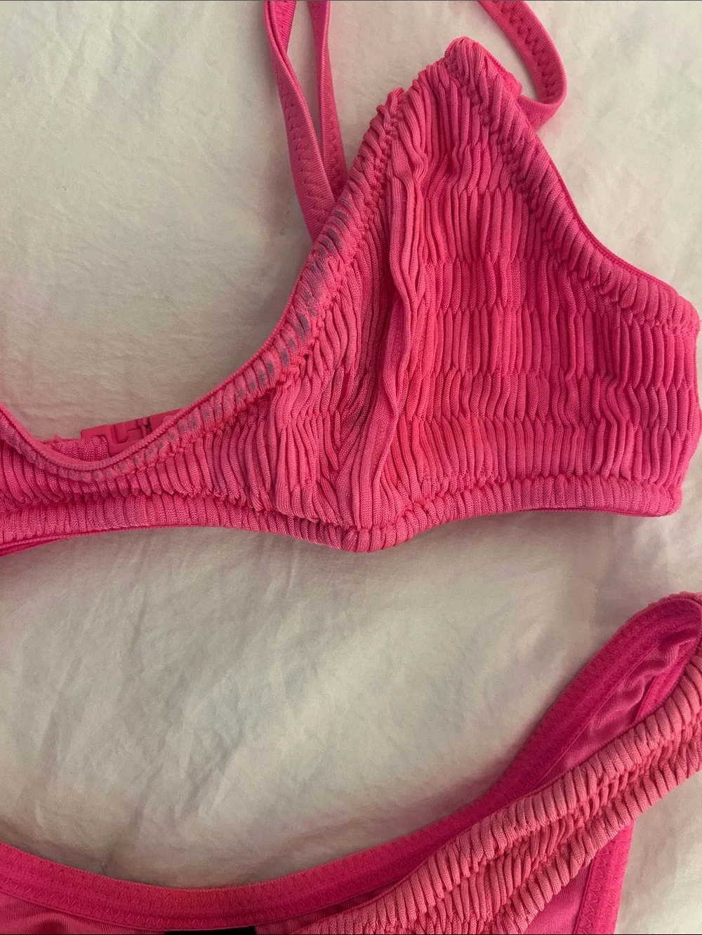 triangl swimwear Hot Pink Smocked Two-Piece Bikini